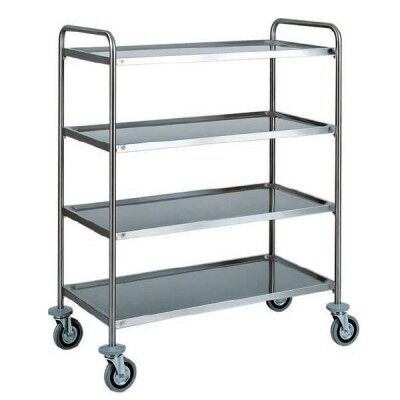 Stainless steel service trolley. four soundproofed shelves. total capacity 100 kg. - Forcar
