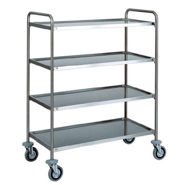 Stainless steel service trolley. four soundproof shelves.CA1424 - CA1425 - Forcar Multiservice