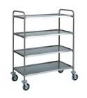 Stainless steel service trolley. four soundproof shelves.CA1424 - CA1425
