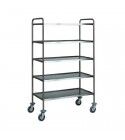 Stainless steel service trolley. five soundproof shelves. CA1426 - CA1427
