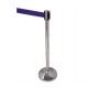 Polished stainless steel lane delimiting rod height 100 cm with 2-meter tape - Forcar Multiservice