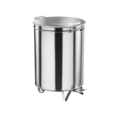 Rubbish bin stainless steel with wheels, pedal optional - Forcar