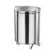 Stainless steel waste garbage can with wheels, pedal optional - Forcar Multiservice