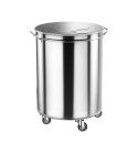 Stainless steel garbage garbage can with wheels, foot pedal optional