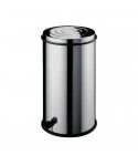 Stainless steel round dustbin with pedal and basket