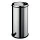 Stainless steel round dustbin with pedal and basket - Forcar Multiservice