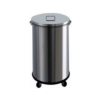 63 liter stainless steel dustbin with wheels without pedal. AV4671