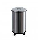 63 liter stainless steel dustbin with wheels without pedal. AV4671