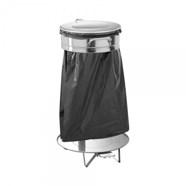 Large garbage bag holder dustbin. stainless steel lid and foot pedal. AV4681 - Forcar Multiservice