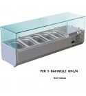 Forcar RI12033V 120x33 cm refrigerated ingredient display case for 5 GN 1/4 gastronorms.