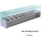 Forcar RI15033V 150x33 cm refrigerated ingredient display case for 7 GN 1/4 gastronorms. - Forcar Refrigerated