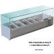 Forcar RI14038V 140x38 cm refrigerated ingredient display case for 4 GN1/3 ingredient bowls GN 1/2. - Forcar Refrigerated