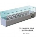 Forcar RI15038V 150x38 cm refrigerated ingredient display case for 5 GN 1/3 bowls 1 1/2 bowls.