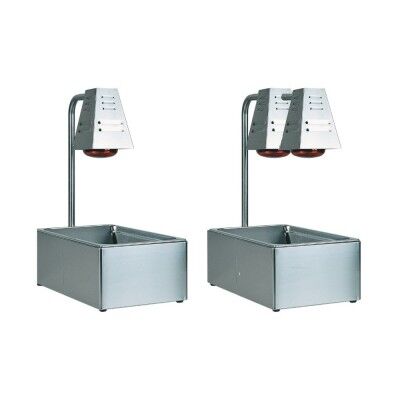 Hot GN 1/1 counter with one or two infrared lamps 250W. structure in stainless steel. - Forcar