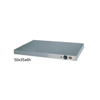 Stainless steel hot plate 50x35cm. Adjustable temperature. PC4750