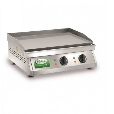 Griddle, electric, bench with plate in stainless steel sandblasted. Model: PFT2L - Renown industries