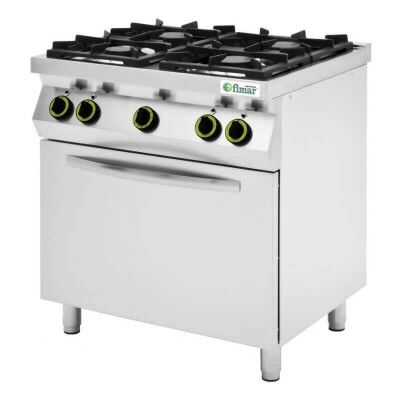 Professional kitchen with 4 gas burners and electric oven. Model: CC74GFEV - Fimar