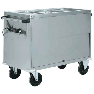 Bain-marie trolley with completely stainless steel structure and differentiated temperature. Series: CT - Forcar