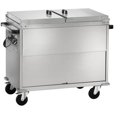 Stainless steel bain-marie trolley with differentiated temperature and lid. Series: CT - Forcar