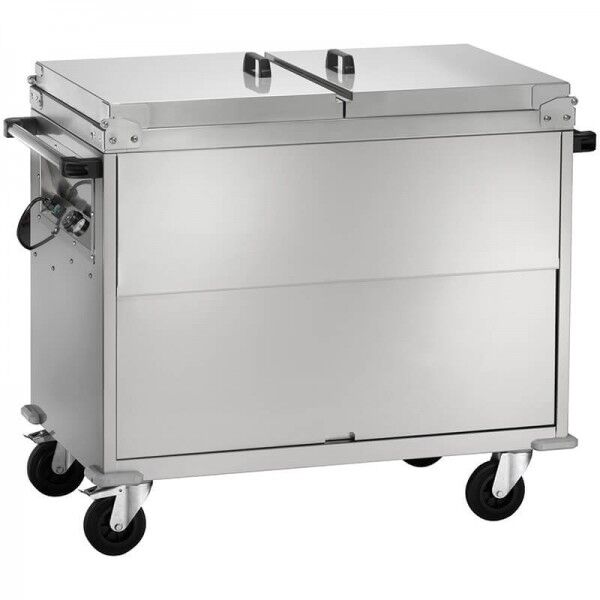 Stainless steel bain-marie cabinet trolley differentiated temperature and lid. Series: CT - Forcar Multiservice