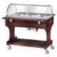 Carrello espositore bagnomaria con cupola in plexiglass. CL2777N - Forcar Multiservice