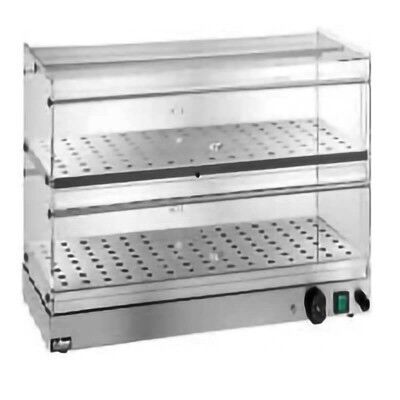Heated two-storey display case, squared structure in stainless steel and plexiglass - Forcar