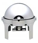 Chafing dish with 180° circular roll top lid. Model: CD6504