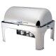 Chafing dish with roll top lid 180°, rectangular. CD6502 - Forcar Multiservice