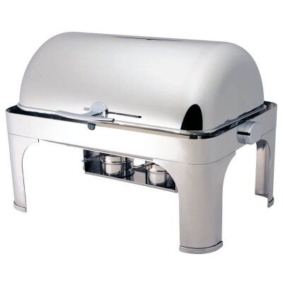 Chafing dish with roll top lid 180°, rectangular. CD6502 - Forcar