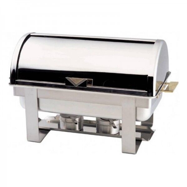 Chafing dish with rol top lid, rectangular. Model: CD9801 - Forcar Multiservice