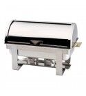 Chafing dish with rol top lid, rectangular. Model: CD9801