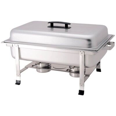 Chafing dish with lid, rectangular stainless steel. Model: CD7905 - Forcar