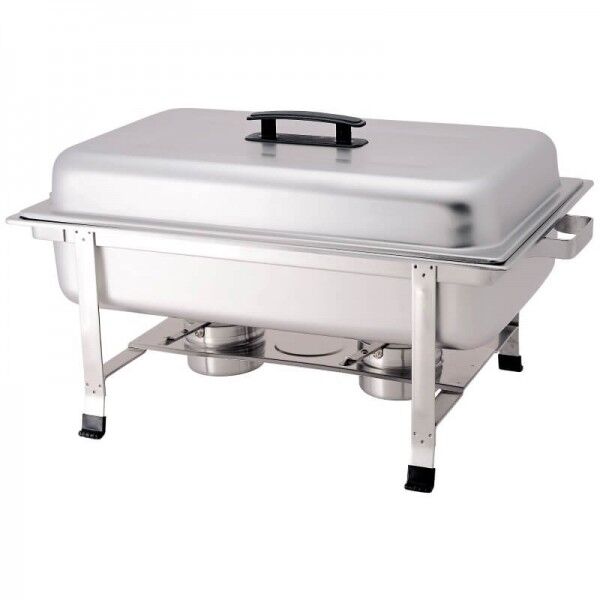 Chafing dish with lid, rectangular stainless steel. Model: CD7905 - Forcar Multiservice