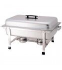 Chafing dish with lid, rectangular stainless steel. Model: CD7905