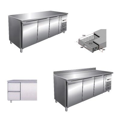 Refrigerated table forcar GN3100TN 3 doors positive