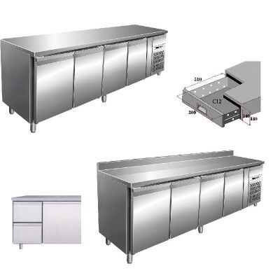 Refrigerated table forcar GN4100TN 4 doors positive