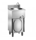 Hand wash basin on Inox cabinet and knee control. LM48M