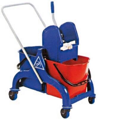 Cleaning trolley with wringer, two 25 lt. buckets. - Forcar