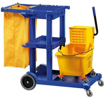 Cleaning trolley with bag wringer and tool holder - Forcar
