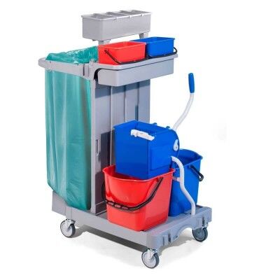 Cleaning trolley, 2 buckets 15lt and wringer - Forcar