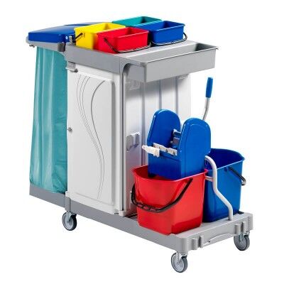 cleaning trolley with 2 buckets 15lt and 4 buckets 4lt - Forcar