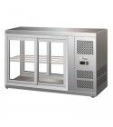 Stainless ventilated refrigerated display case, sliding doors and interior light. Model: HAV91