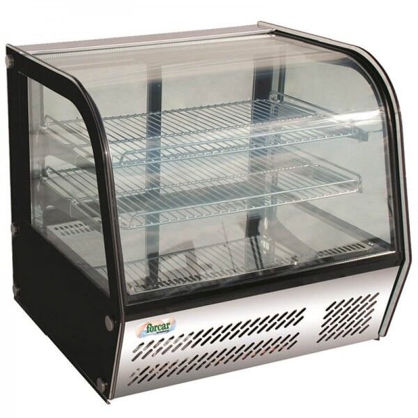 Refrigerated counter display case with glass and led light. Model: VPR160 - Forcar Refrigerated