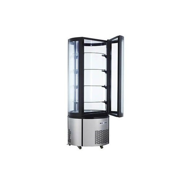 Round ventilated refrigerated display case with led lighting. Model: ARC400RC - Forcar Refrigerated