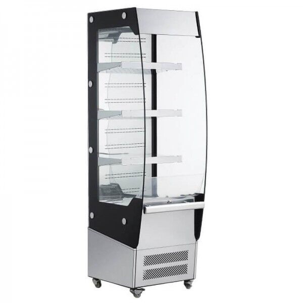 Wall-mounted ventilated refrigerated display case, steel and glass structure. Model: RTS220L - Forcar Refrigerated
