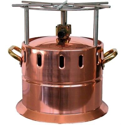 Copper gas flambé stove with stainless steel grill. AV4561