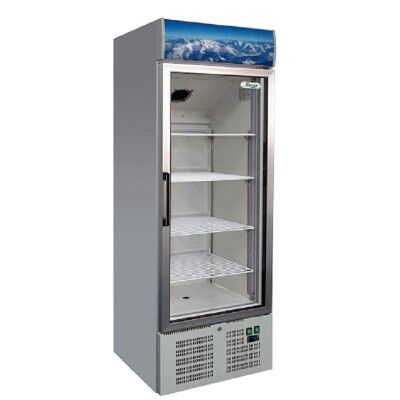 Static refrigerator cabinet with glass door and digital thermometer. Model: SNACK340TNG - Forcar