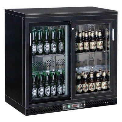 Double refrigerated beverage display stand. Model: BC2PS