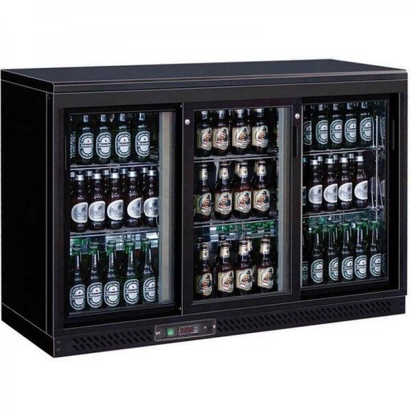 Triple horizontal refrigerated display case for beverages, ventilated refrigeration. Model: BC3PS - Forcar Refrigerated