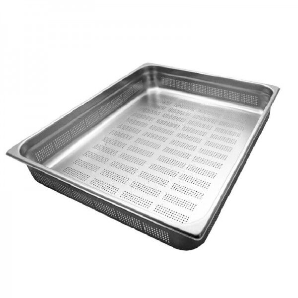 GN2/1 stainless steel perforated bowls. - Forcar Multiservice